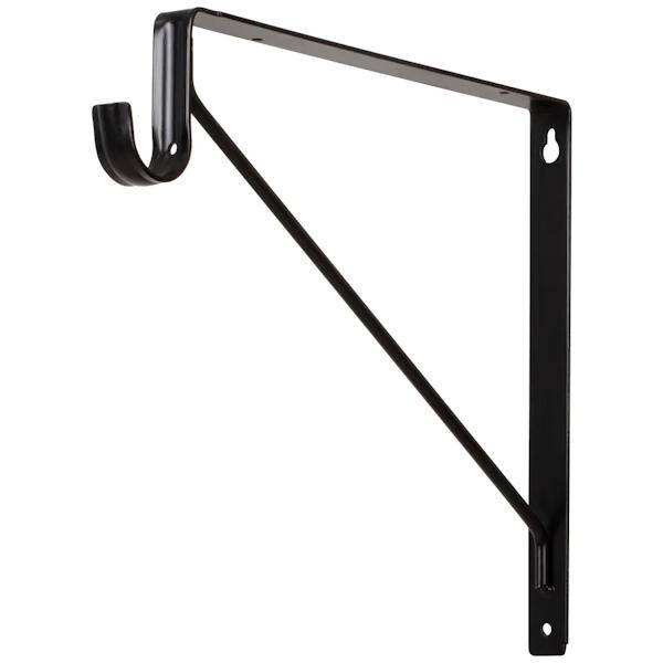 Black Lighted Closet Rod Shelf Bracket Support